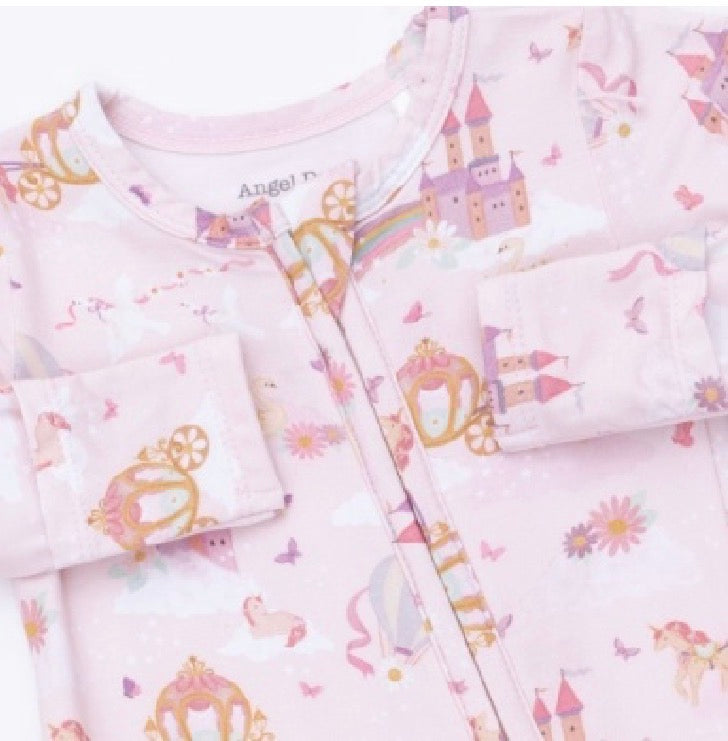 Princess Unicorn and Castles 2 Way Zipper Footie
