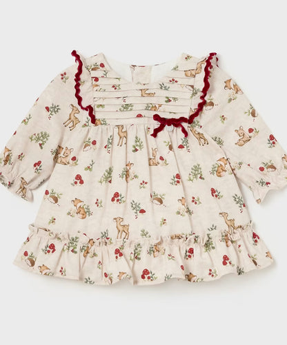 Newborn Girl Ruffle Printed Dress