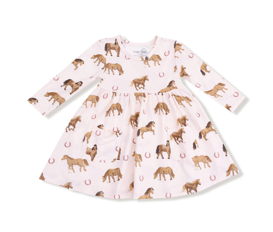 Long Sleeve Horse Twirly Dress