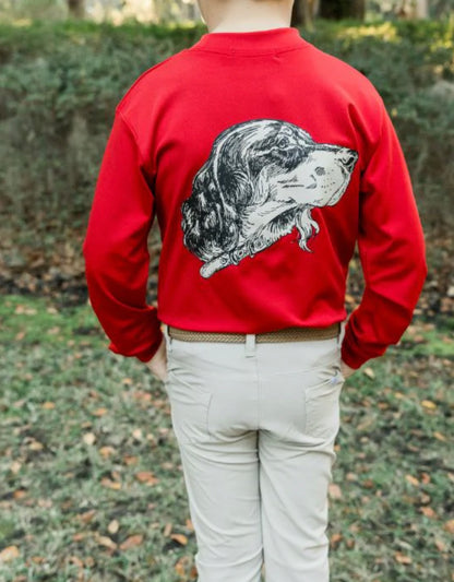 Red Spaniel Dog Performance Longsleeve Tee