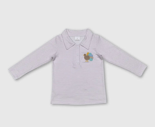 Long Sleeve Shirt With Turkey Appliqué