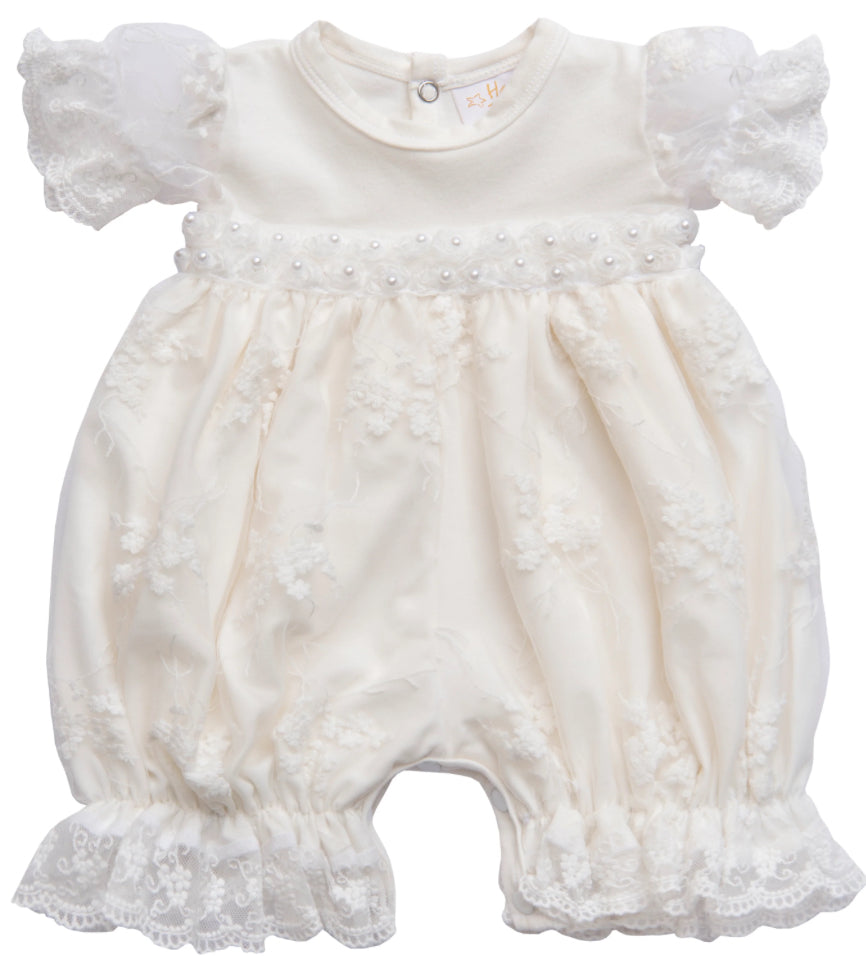 Haute Baby Lace & Pearl Romper