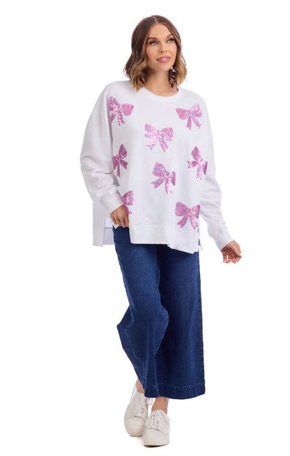 Sequin Bow Sweatshirt