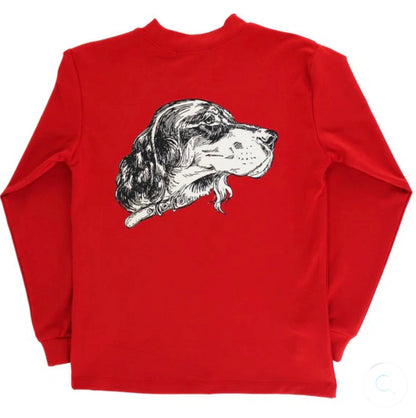 Red Spaniel Dog Performance Longsleeve Tee