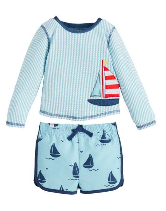 Sailboat Appliqué Rashguard Set