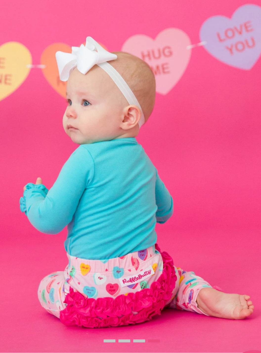 Bright Aqua LS Ruffle Layering Onsie