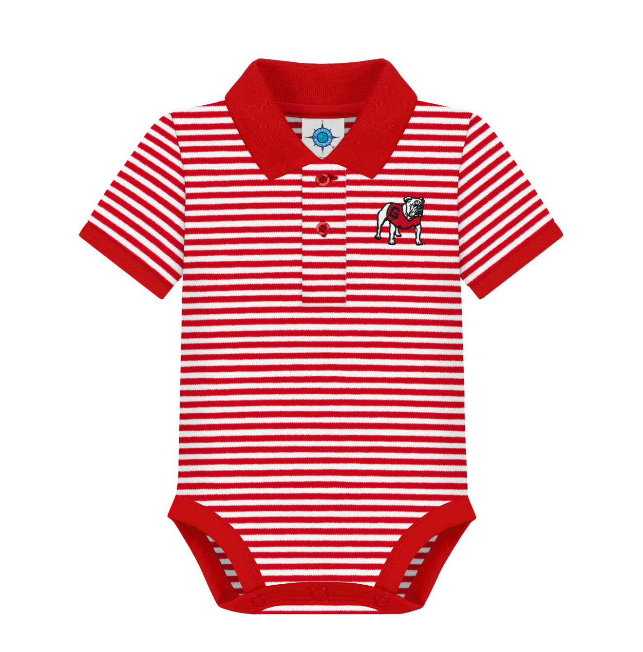 Georgia Bulldog Red Stripe Infant Polo