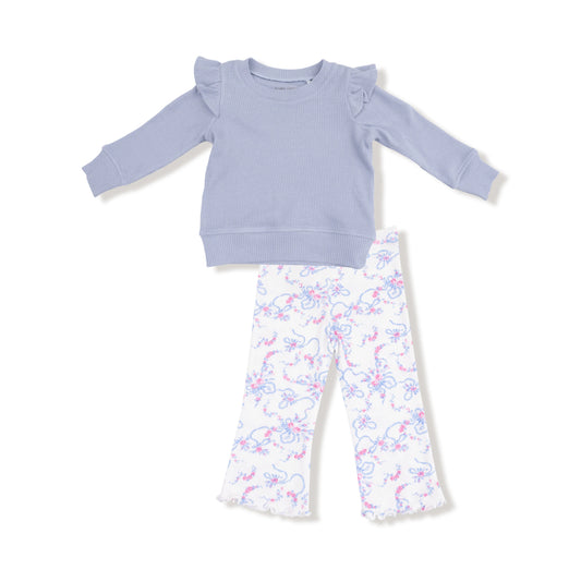 Ribbon Floral Fling Flare Pant Set