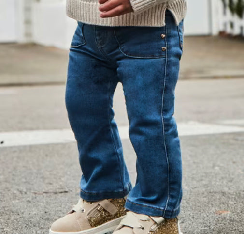 Baby Girl Jeans with Heart Studs