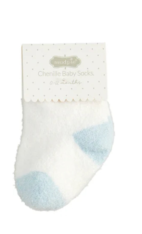 Blue Toe Chenille Socks