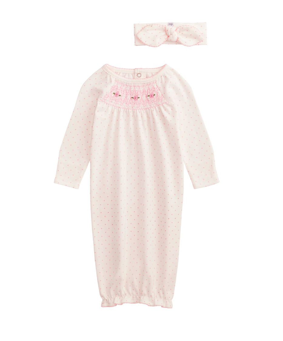 Ivory Dot Gown Newborn