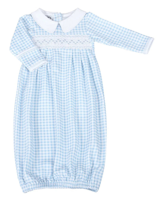 Blue & White Smocked Gown