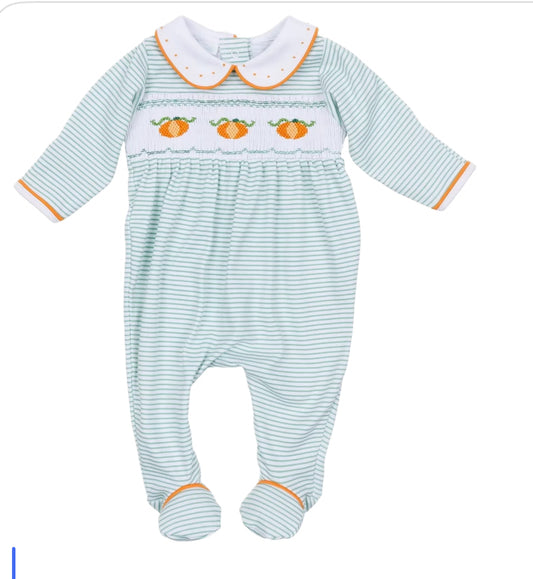 Lil Pumpkin Embroidered Footie/coverall