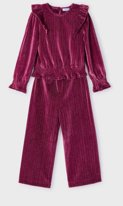 Velvet Top and Pants Set