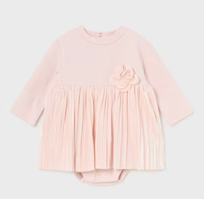 Pleated Baby Dress with Bodysuit