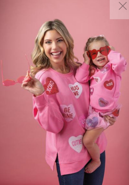 Adult Valentine Sparkle Sweatshirt