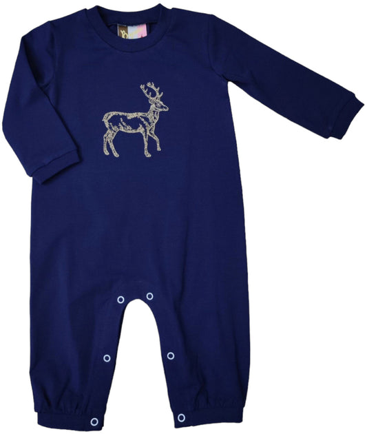 Embroidered Deer Romper