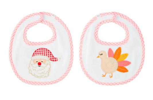 Girl Holiday Reversible Bib