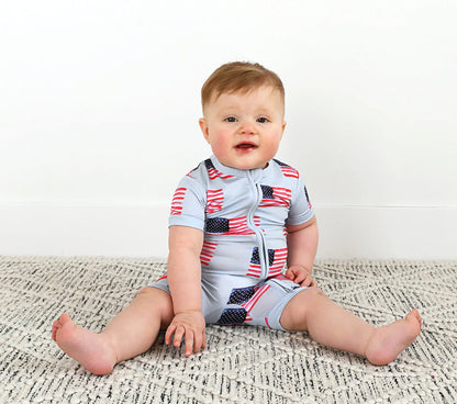 Blue Flag Zip Shorty