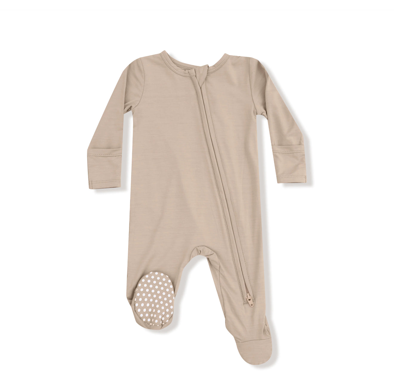 Tan Zipper Footie