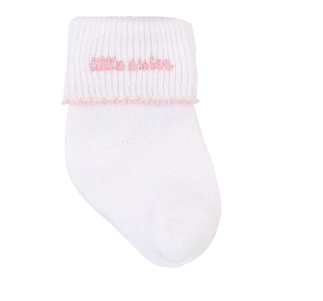 Little Sibling Embroidered Socks