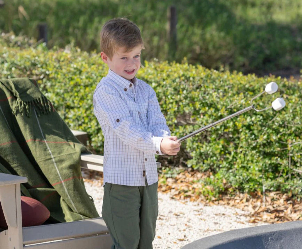 Khaki  Plaid Flagler Fishing Shirt