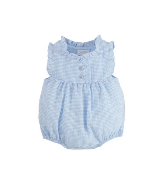 Blue Check Ruffle Bubble