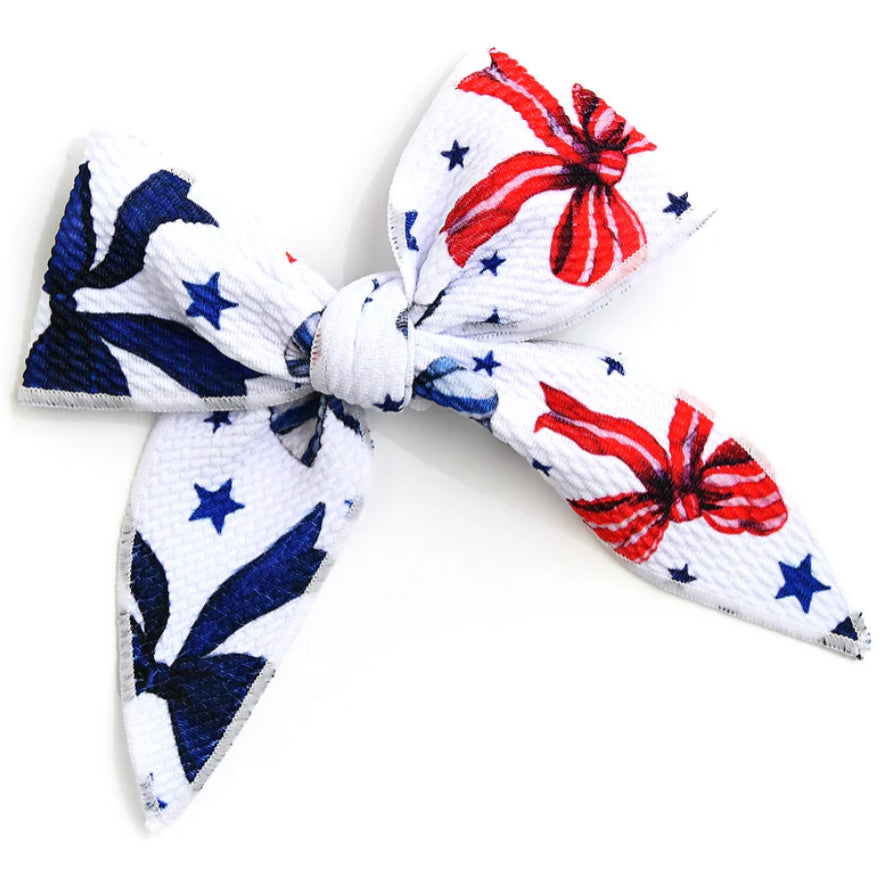 Stripes + Bow Hair Clip