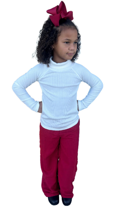 Burgundy Wide Leg Pants