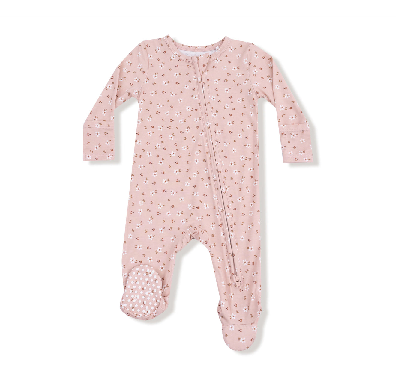 Carrie Floral Zipper Footie