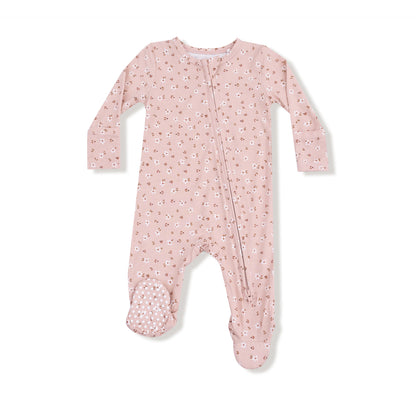 Carrie Floral Zipper Footie
