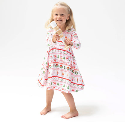 Twirls and Whirls Nutcracker Print Twirl Dress