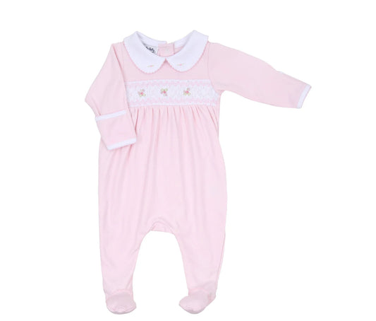 Pink Smocked Footie