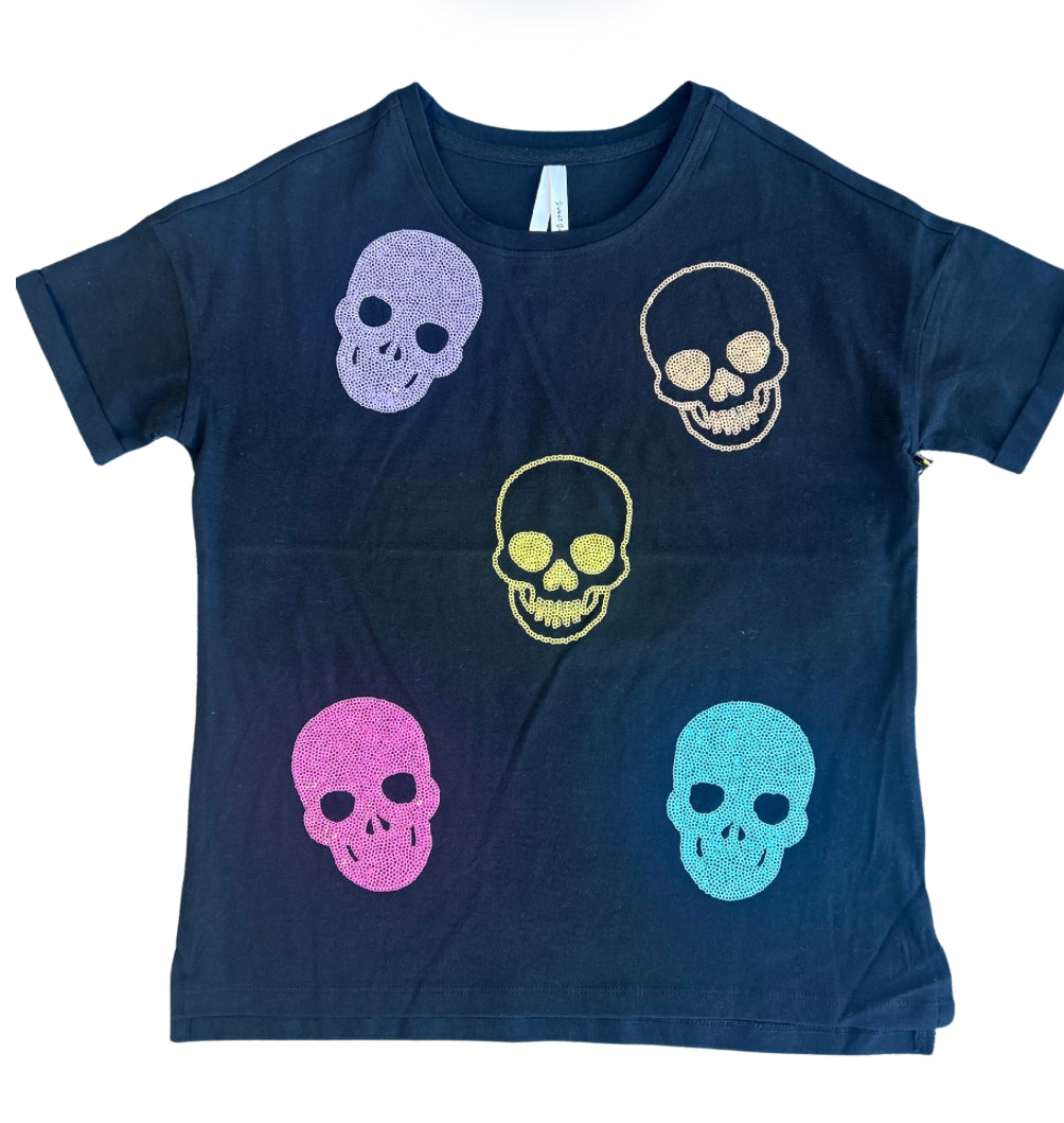 Sequin Skull Tee