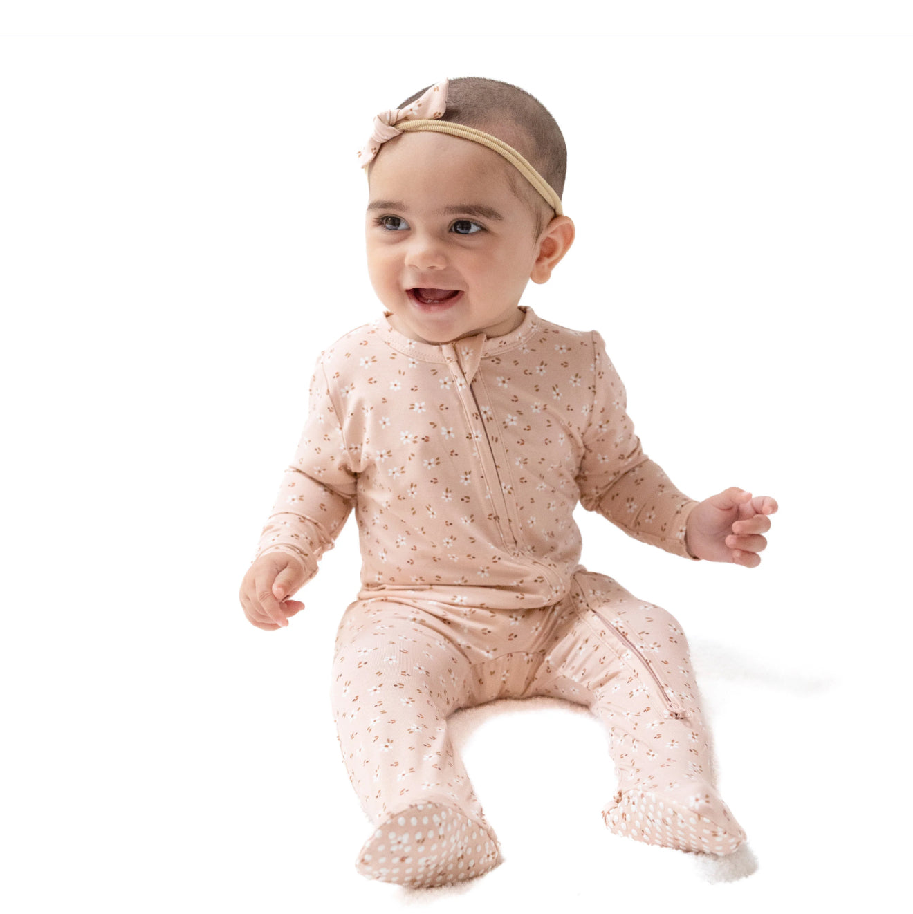 Carrie Floral Zipper Footie
