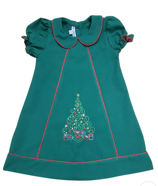 Christmas Tree Embroidered Dress
