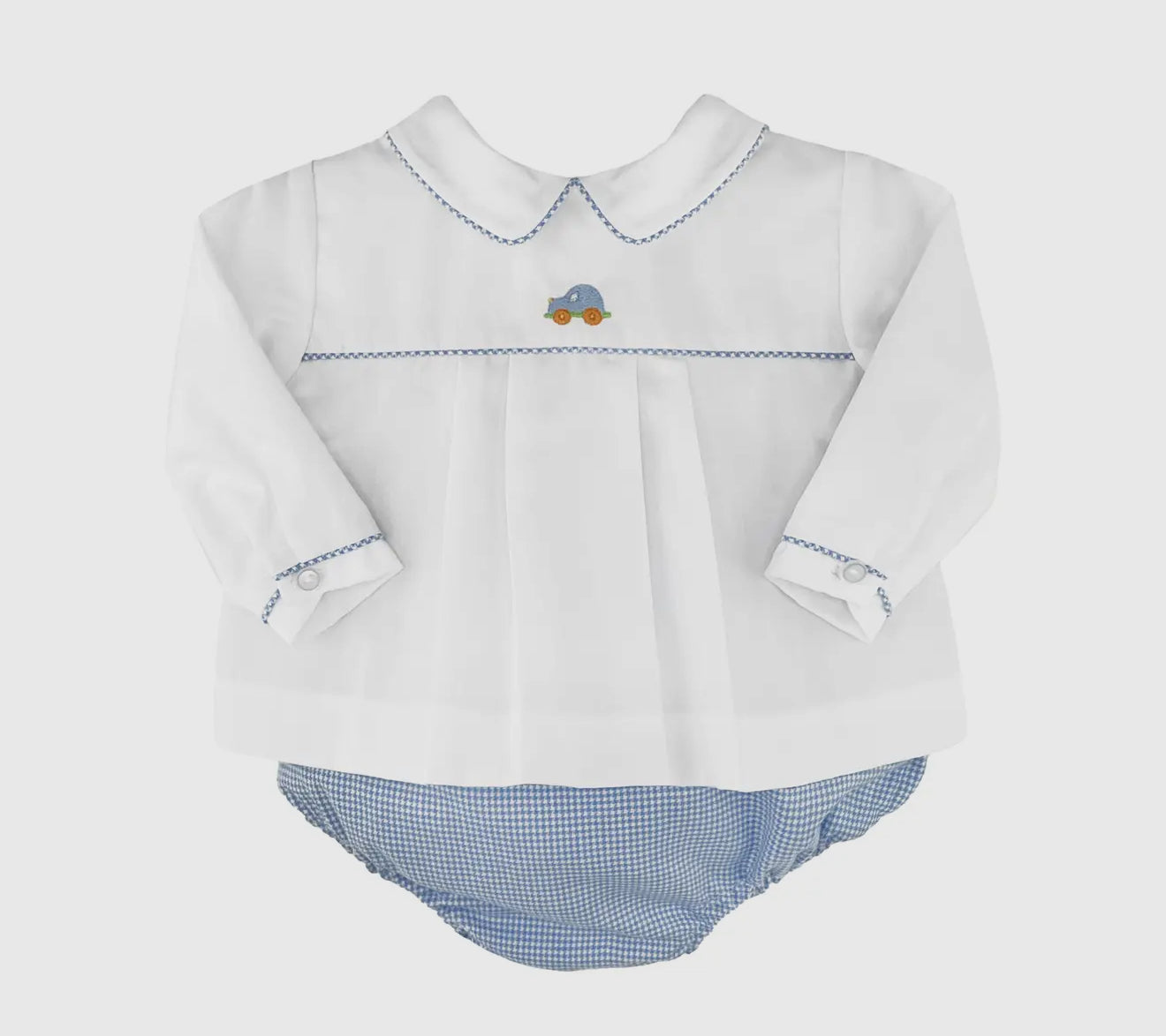 Diaper Set with Embroidered Car