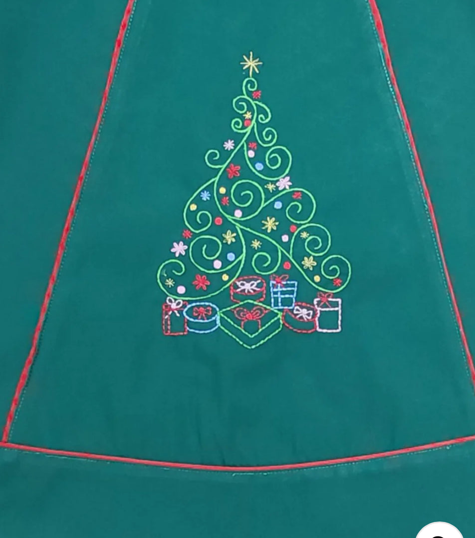 Christmas Tree Embroidered Dress