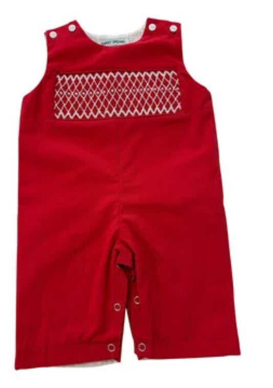 Red Smocked Romper