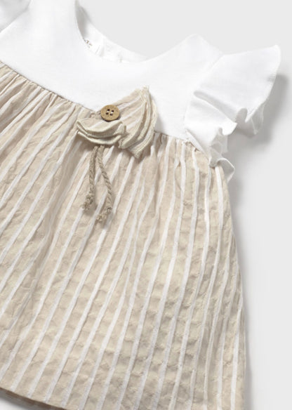 Tan Striped Dress with Bloomers