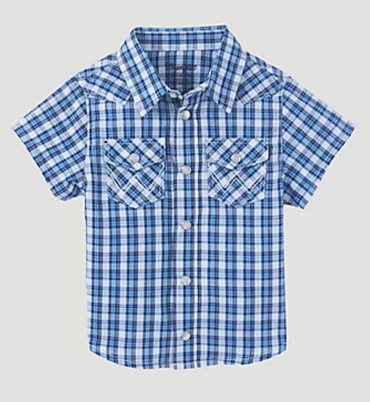 Blue Plaid Snap Shirt