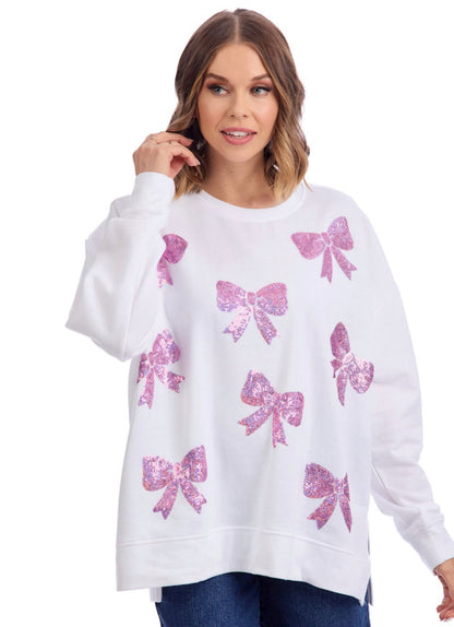 Sequin Bow Sweatshirt