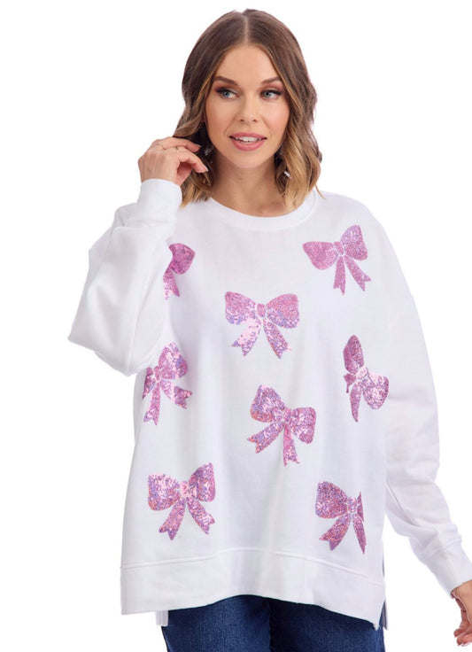 Sequin Bow Sweatshirt
