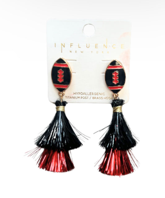 Football Tassel Earrings