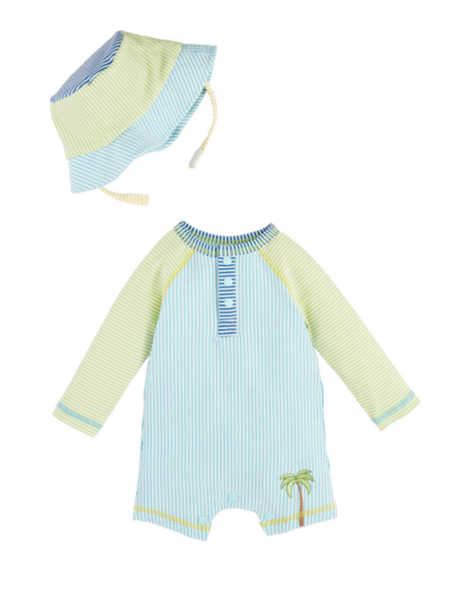 Seersucker Rashguard With Hat