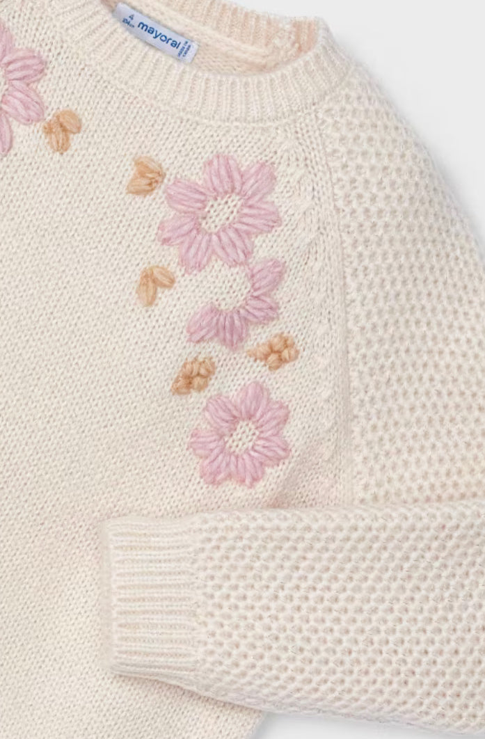 Embroidered Flower Sweater