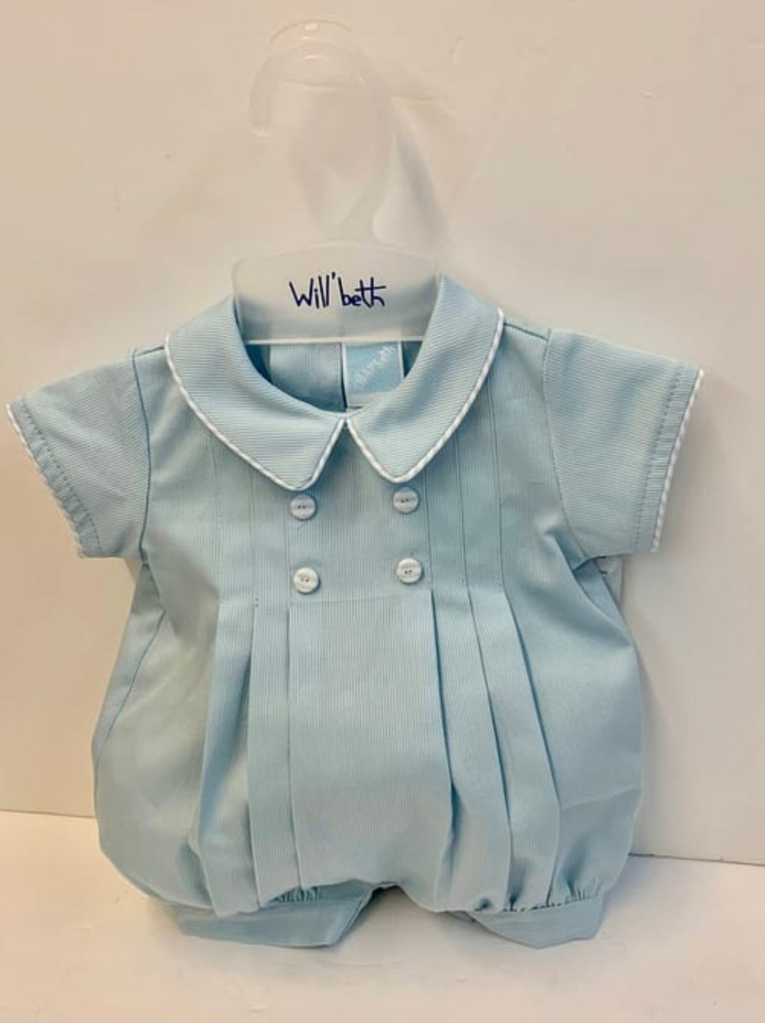 Will’Beth Blue Pleated Romper