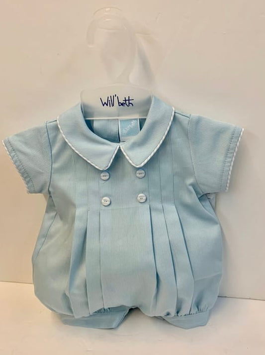 Will’Beth Blue Pleated Romper