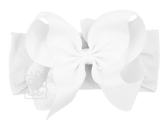 White Nylon Headband Bow