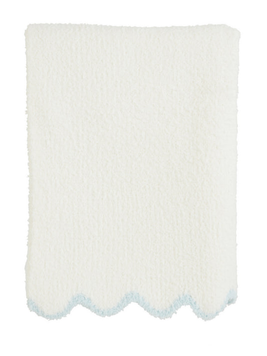 Blue Scallop Chenille Blanket